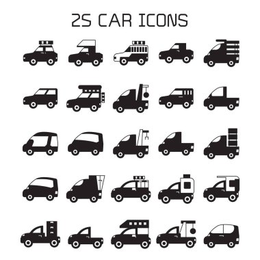 araba simgelerinin vektör illüstrasyonu