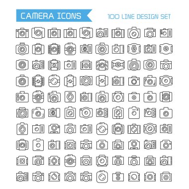 kameraların vektör illüstrasyonu, Set