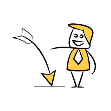 İş konsepti. Ok ile işadamı vektör Illustration 