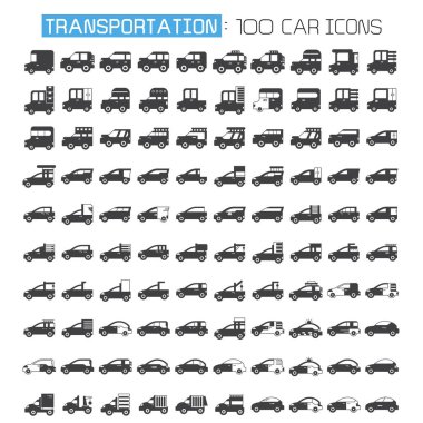 araba simgelerinin vektör illüstrasyonu