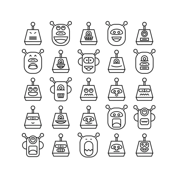 Illustration Vectorielle Des Icônes Robots — Image vectorielle