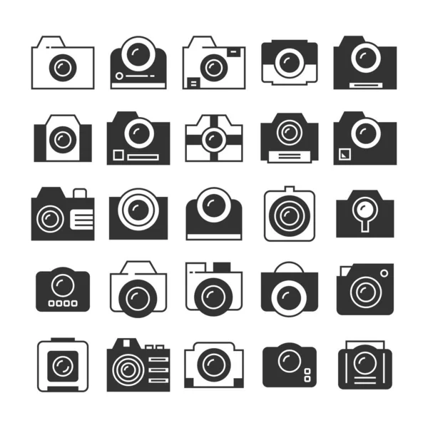 Vector Illustration Cameras Set — Stock Vector