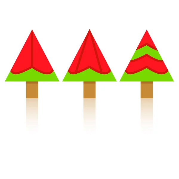 Vector Ilustración Árboles Navidad Tarjeta — Vector de stock