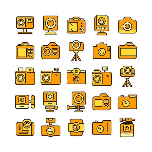 Vector Illustratie Van Camera Set — Stockvector