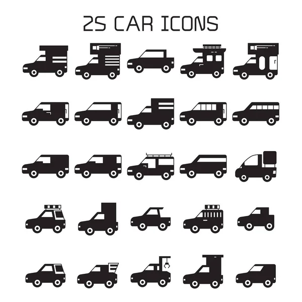 Illustrazione Vettoriale Delle Icone Delle Automobili — Vettoriale Stock
