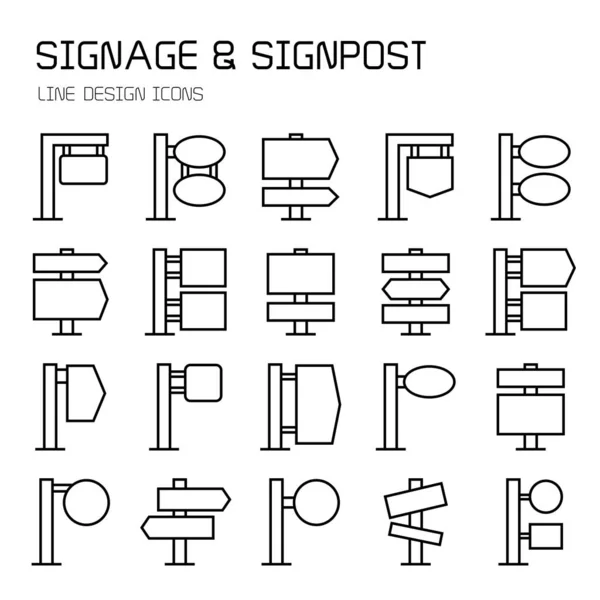 Vector Illustration Signs Icons Set — Stock Vector