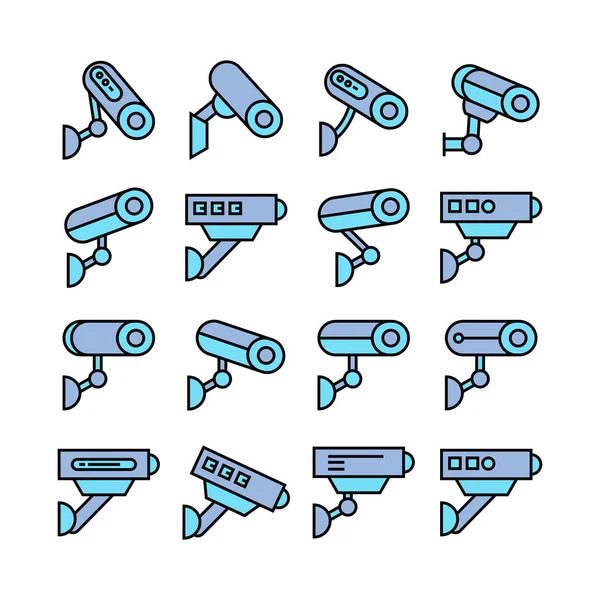 Ilustración Vectorial Iconos Cámara — Vector de stock