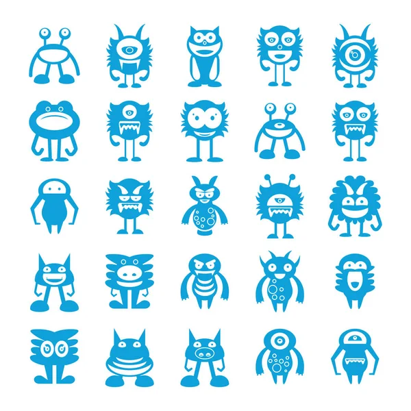 Icônes Personnage Monstre Illustration Vectorielle — Image vectorielle
