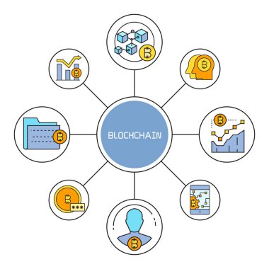 Blockchain vektör illüstrasyon