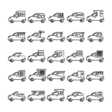 araba simgelerinin vektör illüstrasyonu