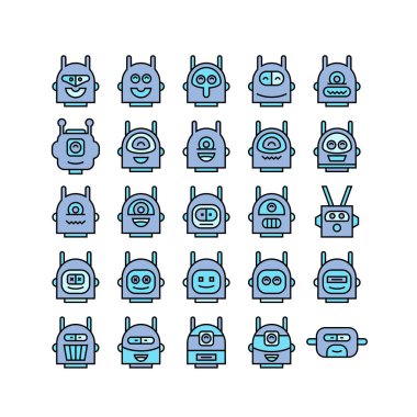 robot simgelerinin vektör illüstrasyonu