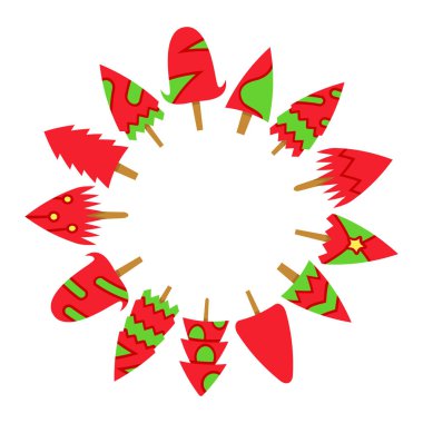 Noel ağaçları vektör Illustration. Kartı 