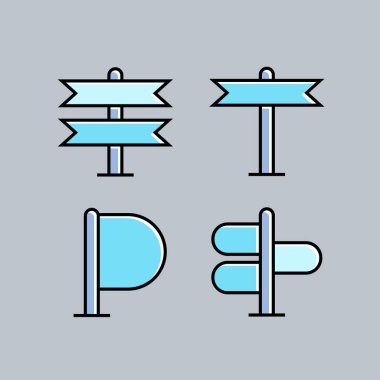 işaret simgeleri kümesi illüstrasyon seti