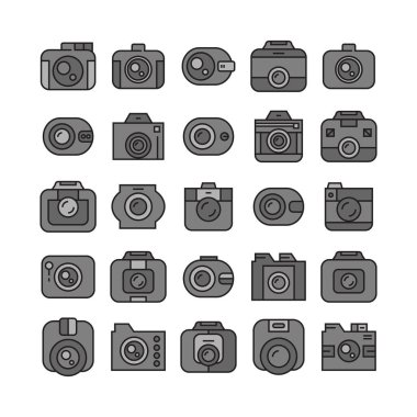 kameraların vektör illüstrasyonu, Set