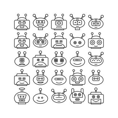 robot simgelerinin vektör illüstrasyonu