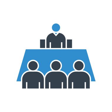 İş konsepti. Toplantıda iş adamlarının vektör Illustration 