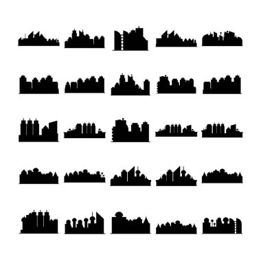 cityscape simgelerinin vektör illüstrasyonu