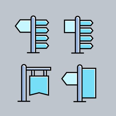 işaret simgeleri kümesi illüstrasyon seti