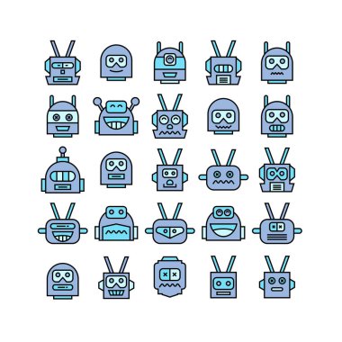 robot simgelerinin vektör illüstrasyonu