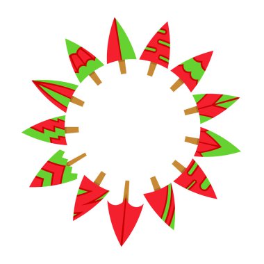 Noel ağaçları vektör Illustration. Kartı 