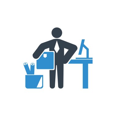 İş konsepti. İş yerinde işadamı vektör Illustration 