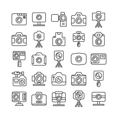 kameraların vektör illüstrasyonu, Set