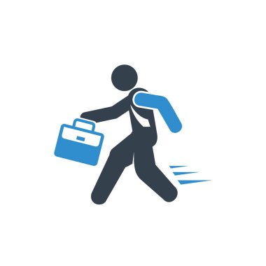 İş konsepti. İş işadamı çalışan vektör Illustration