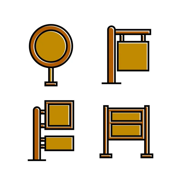 Vector Ilustración Signos Conjunto Iconos — Archivo Imágenes Vectoriales