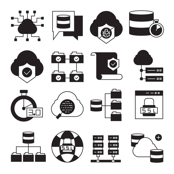 Ilustración Vectorial Iconos Tecnológicos — Archivo Imágenes Vectoriales