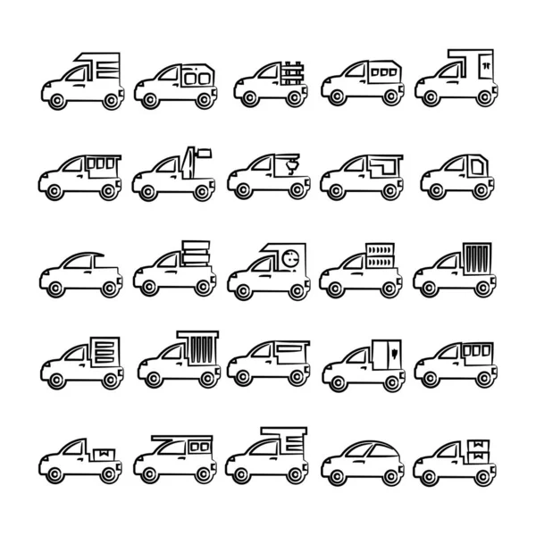 araba simgelerinin vektör illüstrasyonu