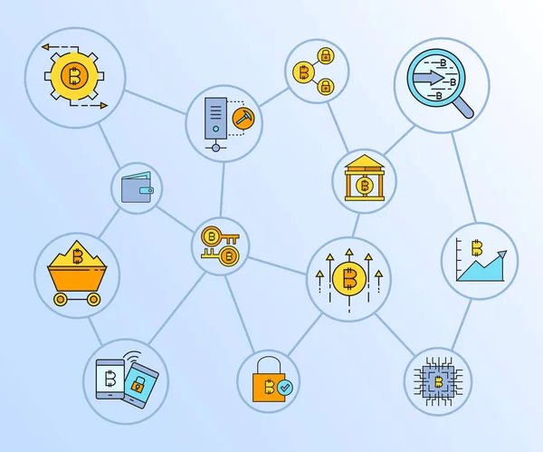 cryptocurrency simgelerinin vektör çizimi