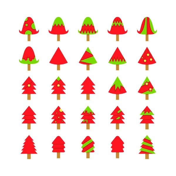 Vektorová Ilustrace Vánočních Stromků Karty — Stockový vektor