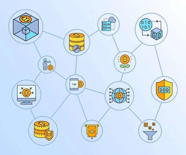 cryptocurrency simgelerinin vektör çizimi
