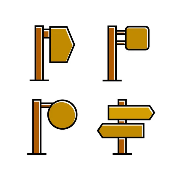 Ilustração Vetorial Sinais Conjunto Ícones — Vetor de Stock