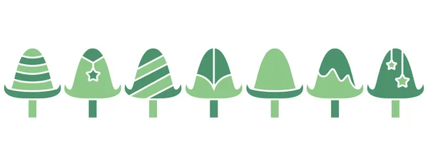 Vektorová Ilustrace Zelených Vánočních Stromků — Stockový vektor