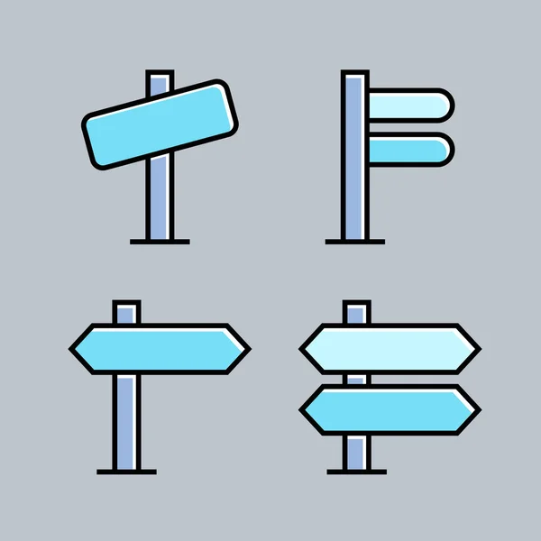 Vektor Illustration Skyltar Ikoner Set — Stock vektor