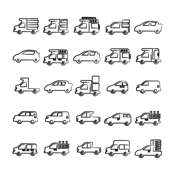 araba simgelerinin vektör illüstrasyonu