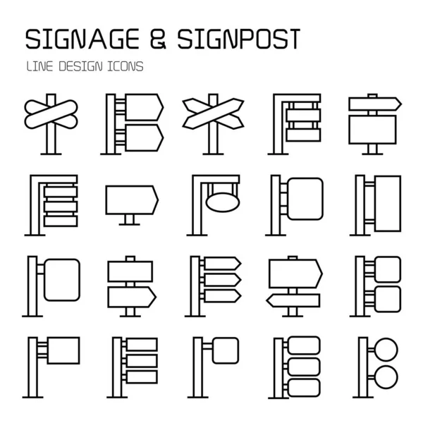 Vector Illustration Signs Icons Set — Stock Vector