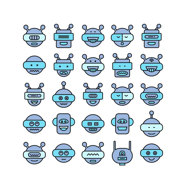 Vektorillustration Von Robotersymbolen — Stockvektor