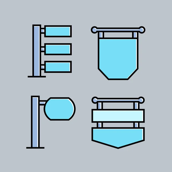 Illustrazione Vettoriale Segni Icone Impostate — Vettoriale Stock