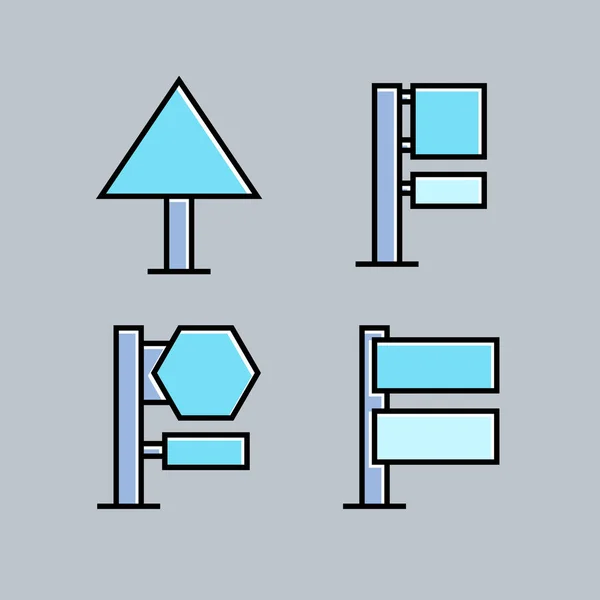 Ilustração Vetorial Conjuntos Ícones Sinais — Vetor de Stock