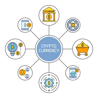 kripto para biriminin vektör illüstrasyonu