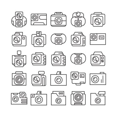 kameraların vektör illüstrasyonu, Set