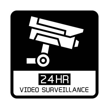 CCTV uyarı işareti vektör illüstrasyon