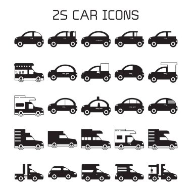 araba simgelerinin vektör illüstrasyonu