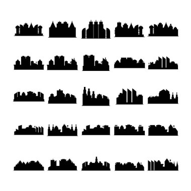 cityscape simgelerinin vektör illüstrasyonu