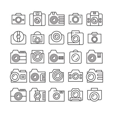 kameraların vektör illüstrasyonu, Set
