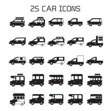 araba simgelerinin vektör illüstrasyonu