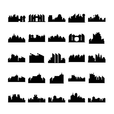 cityscape simgelerinin vektör illüstrasyonu