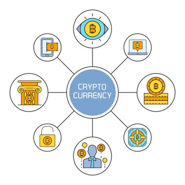 kripto para biriminin vektör illüstrasyonu